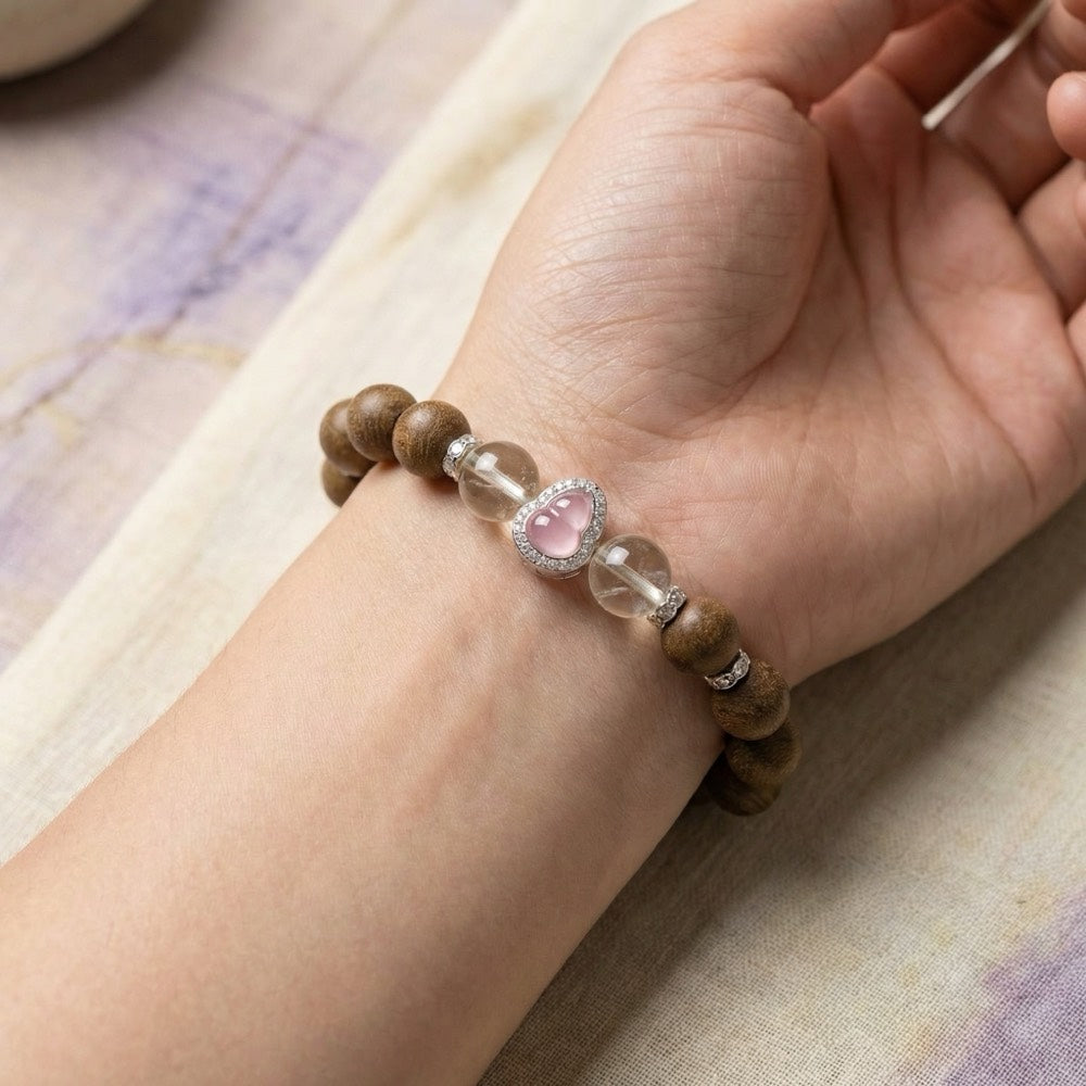 Close-up of premium Amethyst and Kunzite crystal beads - Arcane Bloom Crystal Encyclopedia