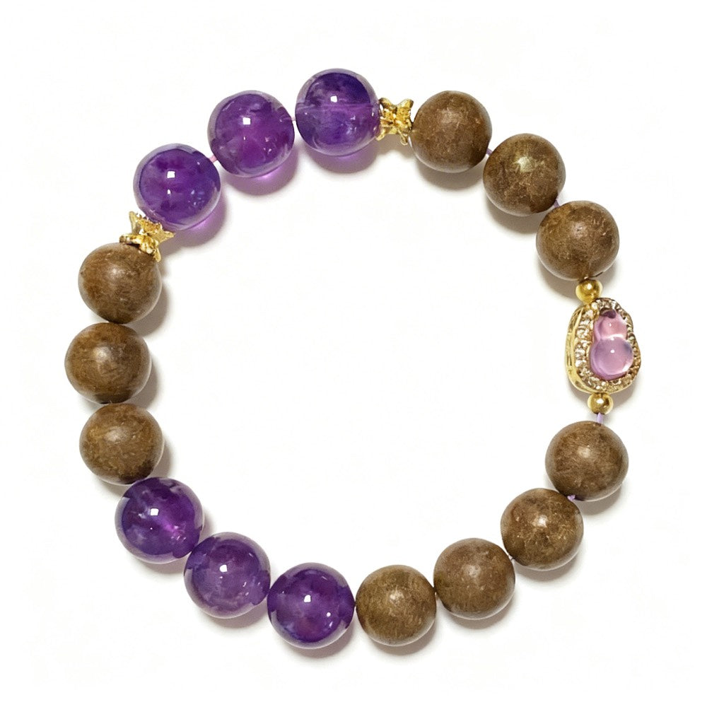 Purple Qi Rising — Career & Wisdom Bracelet - Professional Wisdom & Status Amethyst Bracelet - Arcane Bloom