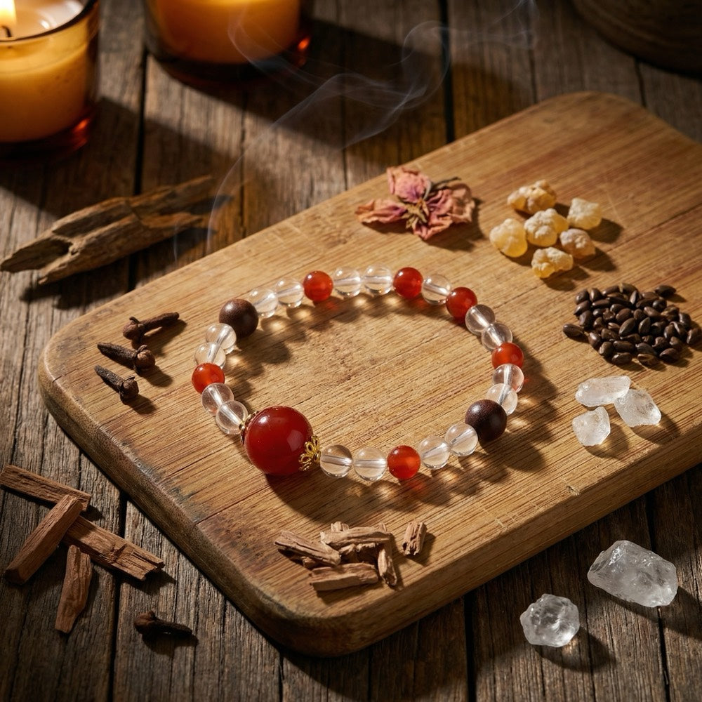 Red Bean — Vitality & Aura Bracelet - Vitality & Energy Red Agate Bracelet - Arcane Bloom