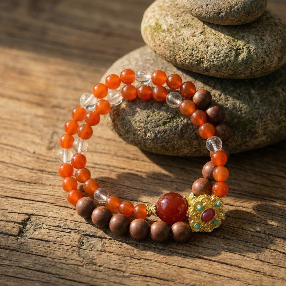 Double Joy — Blessing & Fortune Double-Loop Bracelet - Multiplied Fortune & Blessing Bracelet - Arcane Bloom