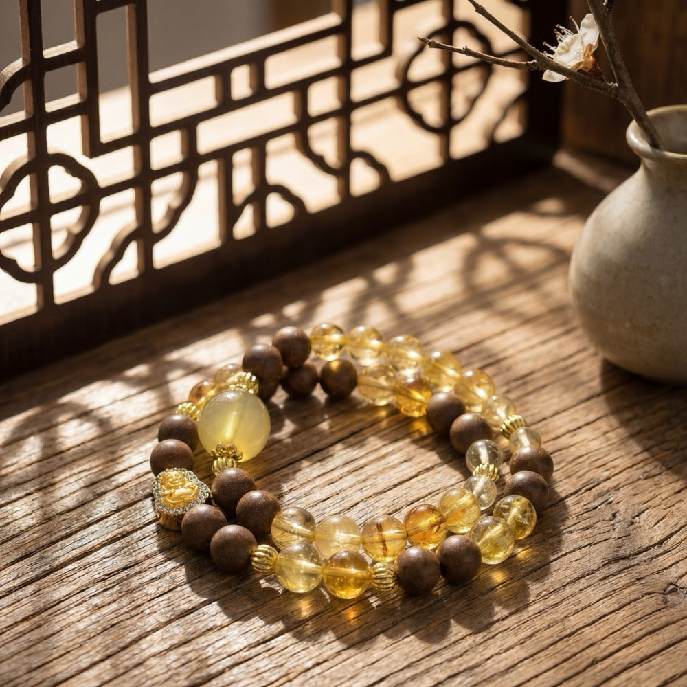 Stacking Wealth — Abundance Double-Loop Bracelet - Abundance Double Loop Jade Bracelet - Arcane Bloom