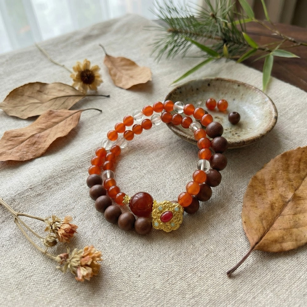 Double Joy — Blessing & Fortune Double-Loop Bracelet - Multiplied Fortune & Blessing Bracelet - Arcane Bloom