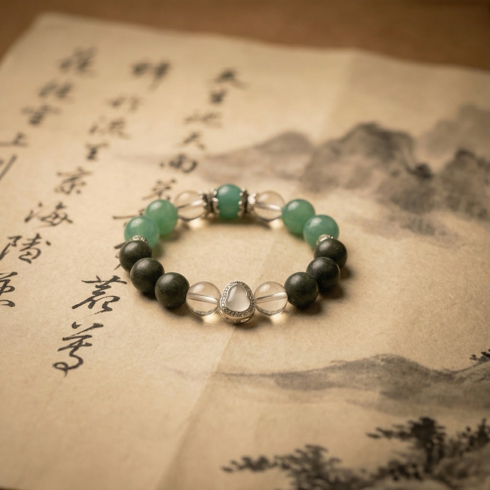 Celestial Clarity — Purifying Focus Bracelet - Focus & Concentration Clear Quartz Bracelet - Arcane Bloom