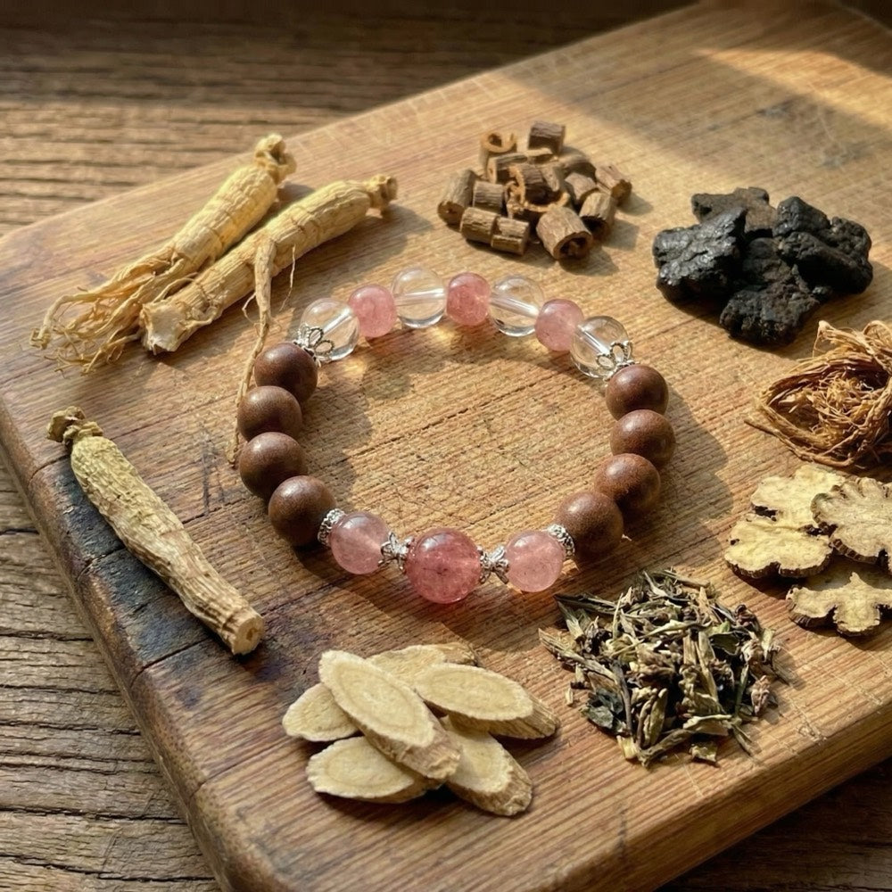 Peach Joy & Lotus — Romance & Confidence Bracelet - Confidence & Self-Love Lotus Bracelet - Arcane Bloom