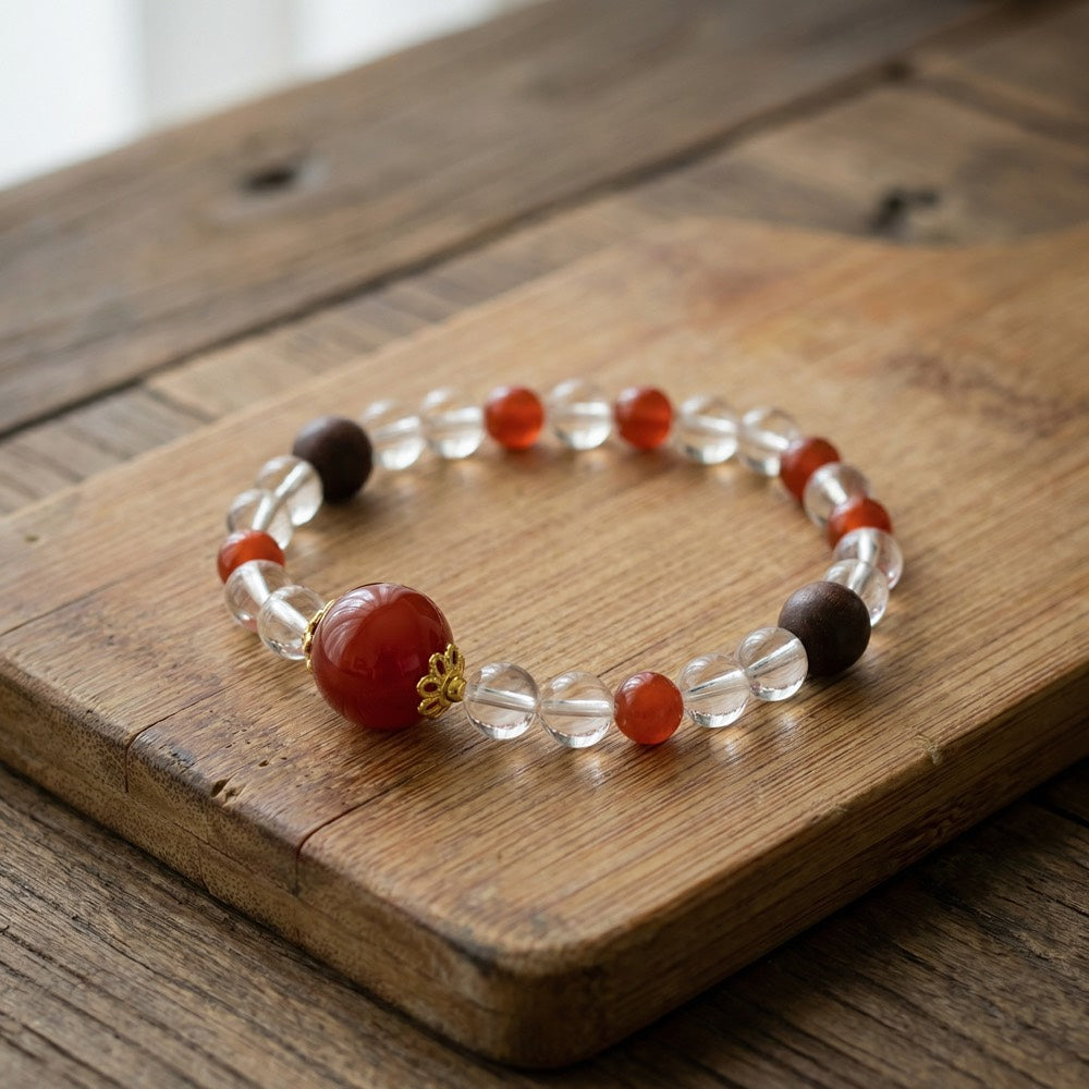 Red Bean — Vitality & Aura Bracelet - Vitality & Energy Red Agate Bracelet - Arcane Bloom