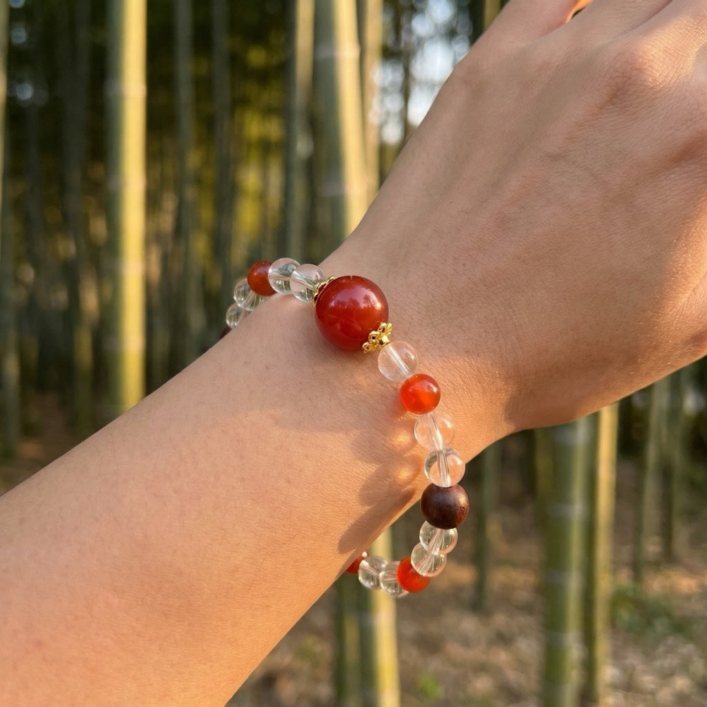 Red Bean — Vitality & Aura Bracelet - Vitality & Energy Red Agate Bracelet - Arcane Bloom
