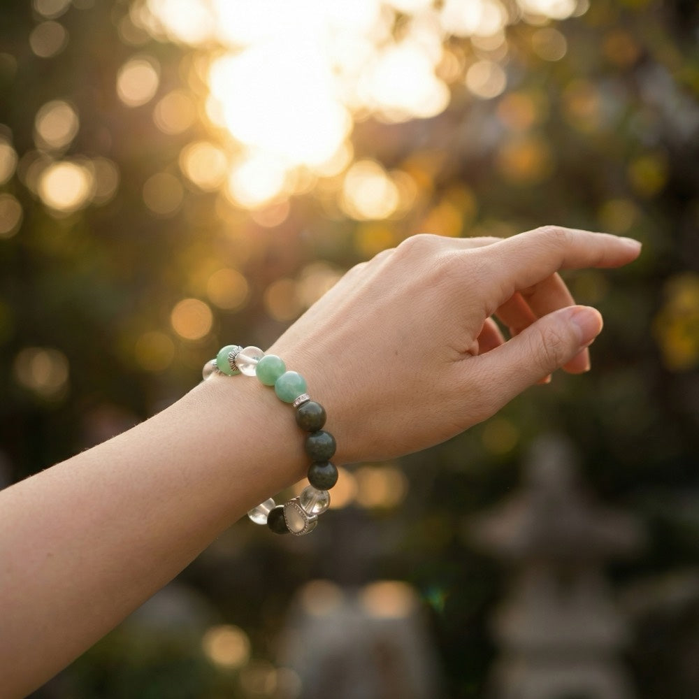 Celestial Clarity — Purifying Focus Bracelet - Focus & Concentration Clear Quartz Bracelet - Arcane Bloom