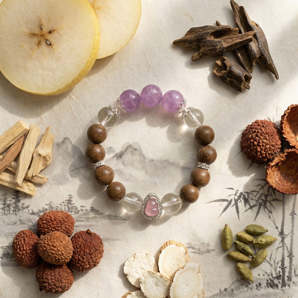 Amethyst Shield — Calm & Protection Bracelet - Anxiety Relief Amethyst Crystal Healing Bracelet - Arcane Bloom