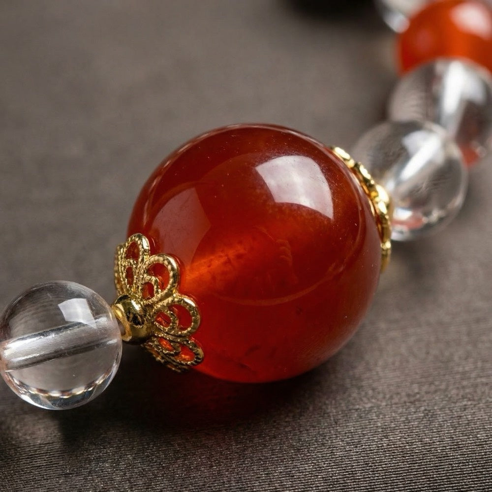 Red Bean — Vitality & Aura Bracelet - Vitality & Energy Red Agate Bracelet - Arcane Bloom