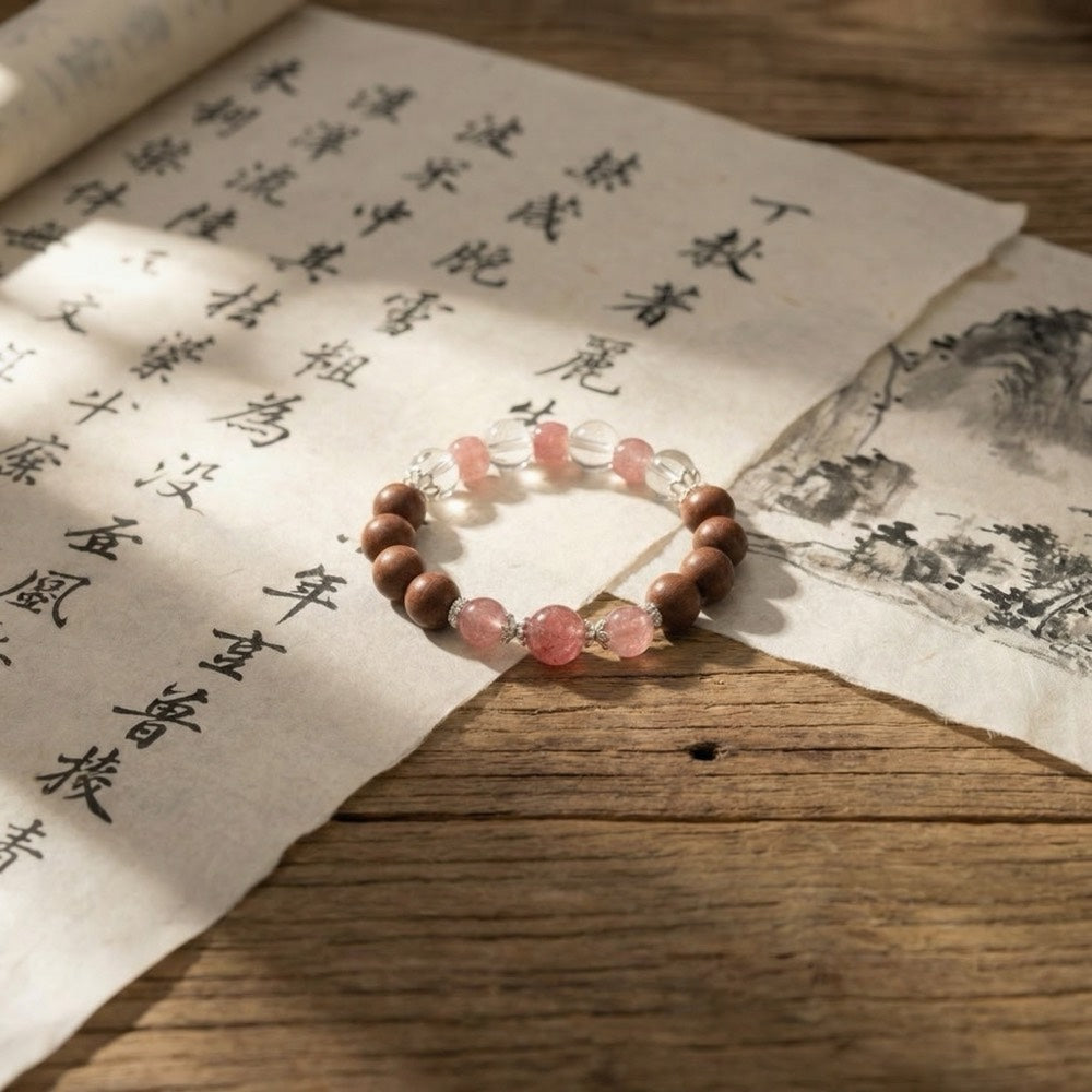 Peach Joy & Lotus — Romance & Confidence Bracelet - Confidence & Self-Love Lotus Bracelet - Arcane Bloom