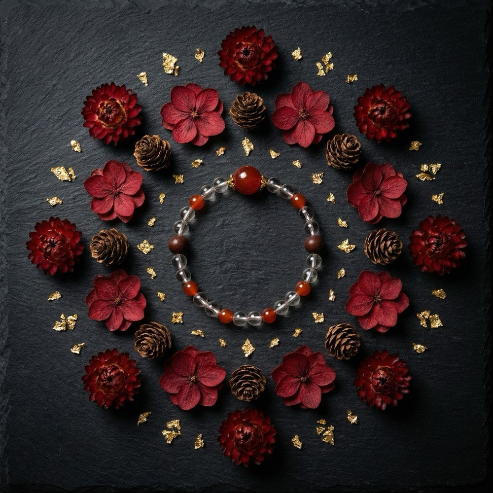 Red Bean — Vitality & Aura Bracelet - Vitality & Energy Red Agate Bracelet - Arcane Bloom