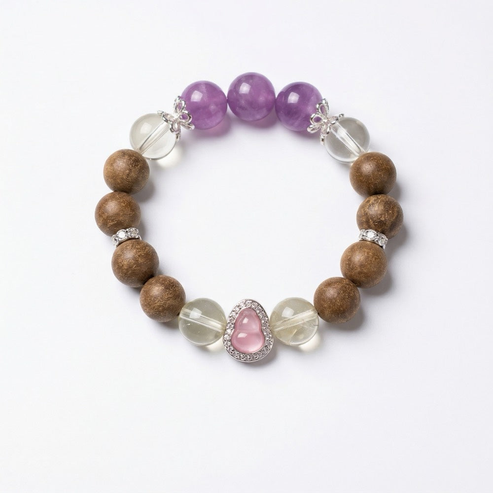 Amethyst Shield — Calm & Protection Bracelet - Anxiety Relief Amethyst Crystal Healing Bracelet - Arcane Bloom