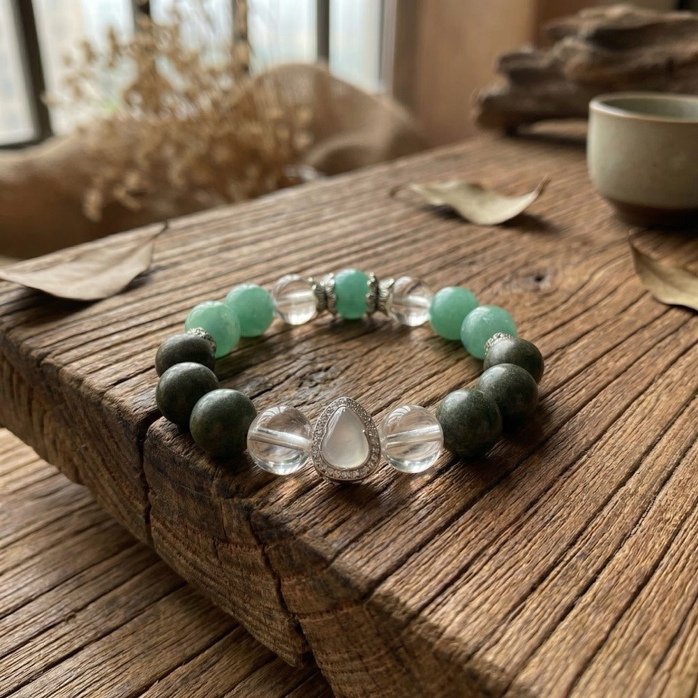 Celestial Clarity — Purifying Focus Bracelet - Focus & Concentration Clear Quartz Bracelet - Arcane Bloom
