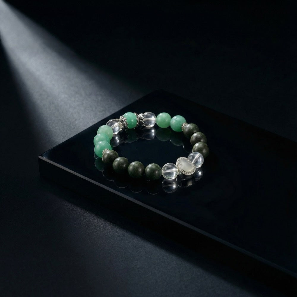 Celestial Clarity — Purifying Focus Bracelet - Focus & Concentration Clear Quartz Bracelet - Arcane Bloom