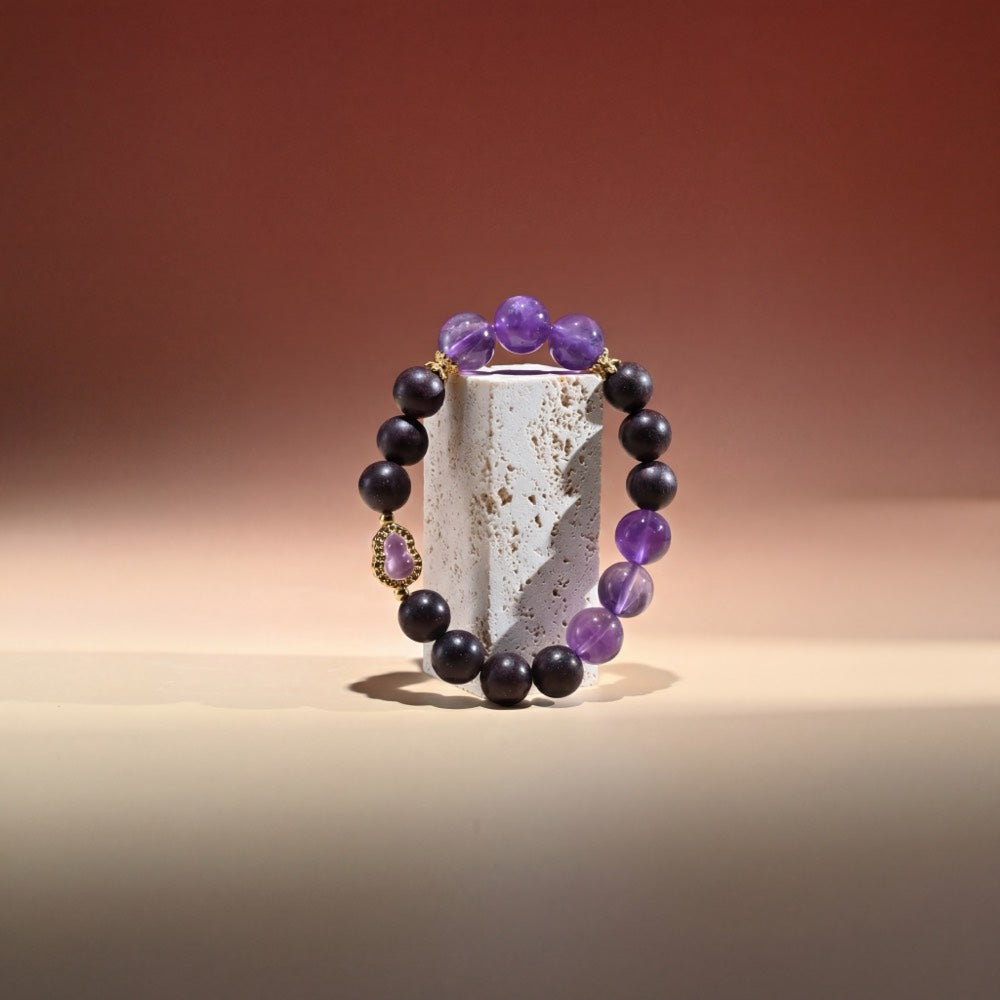Purple Qi Rising — Career & Wisdom Bracelet - Professional Wisdom & Status Amethyst Bracelet - Arcane Bloom
