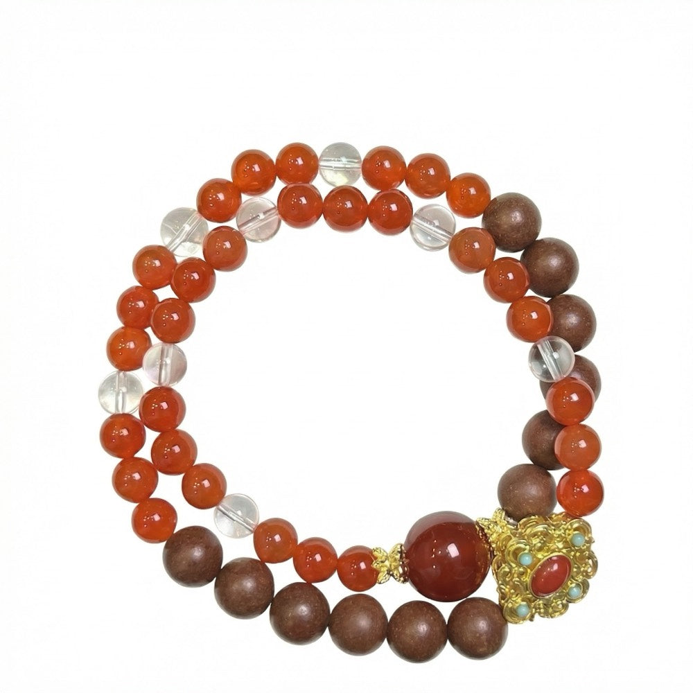 Double Joy — Blessing & Fortune Double-Loop Bracelet - Multiplied Fortune & Blessing Bracelet - Arcane Bloom