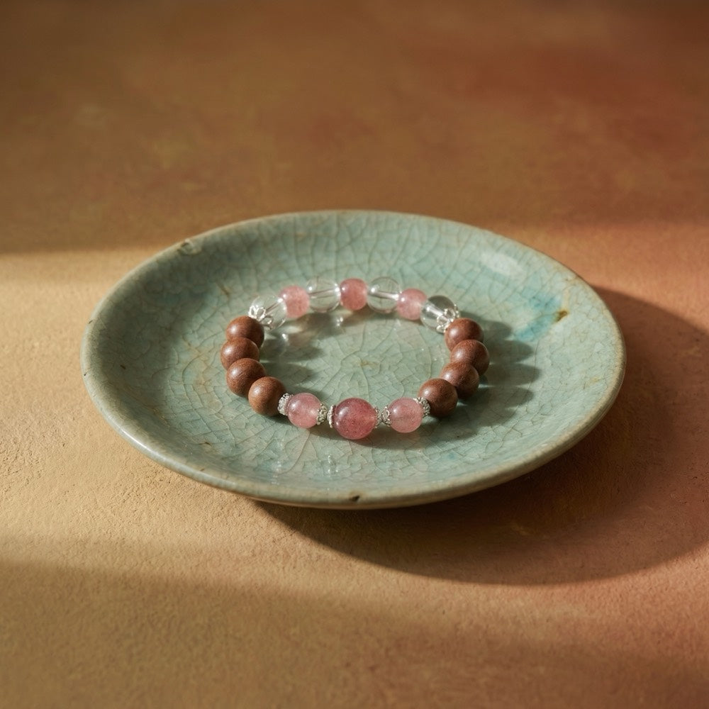 Peach Joy & Lotus — Romance & Confidence Bracelet - Confidence & Self-Love Lotus Bracelet - Arcane Bloom